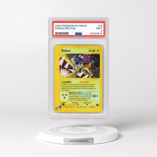 2003 Pokémon Skyridge #28 Raikou - Reverse Foil (PSA 9 MINT)