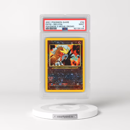 2001 Pokémon Game Movie #34 Entei - Reverse Foil Pokemon 3 Movie Promo (PSA 9 MINT)