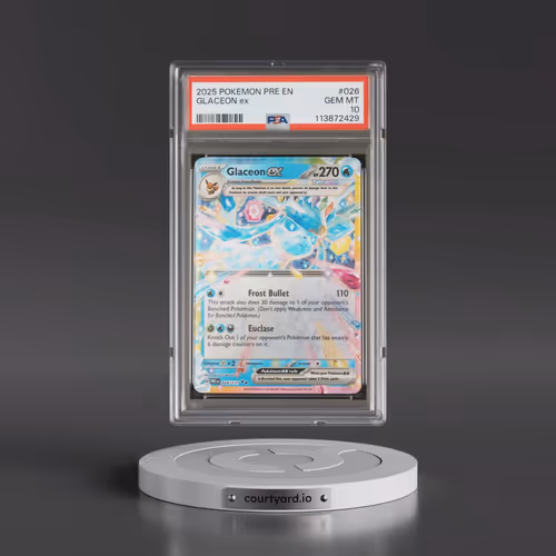 2025 Pokémon Pre EN-Prismatic Evolutions #026 Glaceon EX - Holo (PSA 10 GEM MINT)