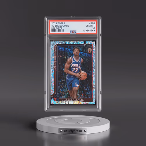 2025 Topps #203 VJ Edgecombe - Holo Foil (PSA 10 GEM MINT)