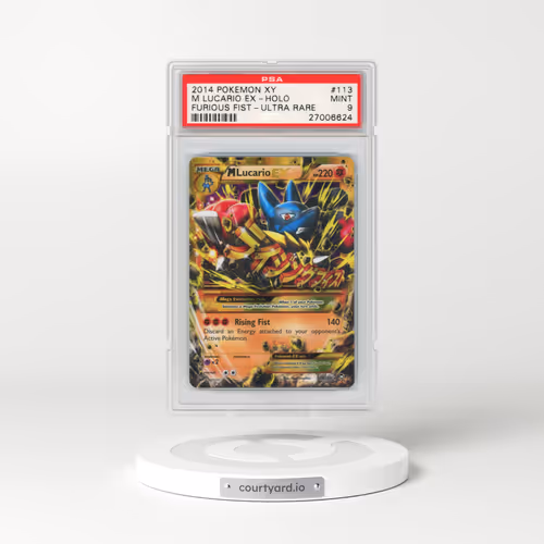 2014 Pokémon XY Furious Fists #113 M Lucario EX - Holo Ultra Rare (PSA 9 MINT)