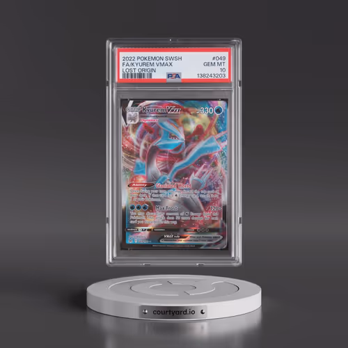 2022 Pokémon Sword & Shield Lost Origin #049 Kyurem Vmax - Full Art (PSA 10 GEM MINT)