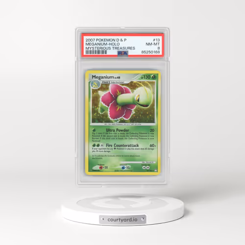 2007 Mysterious Treasures #13 Meganium - Holo (PSA 8 NM-MT)