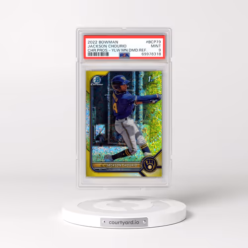 2022 Bowman Chrome Prospects #BCP79 Jackson Chourio - Yellow Mini Diamond Refractor (PSA 9 MINT)