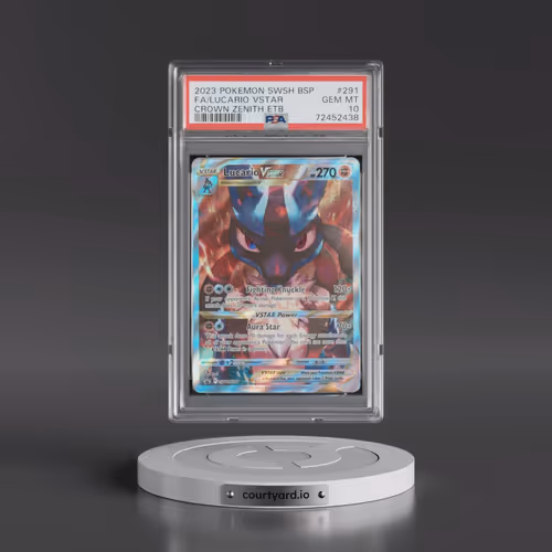 2023 Pokémon Swsh Black Star Promo #291 Lucario Vstar - Full Art Crown Zenith Elite Trainer Box (PSA