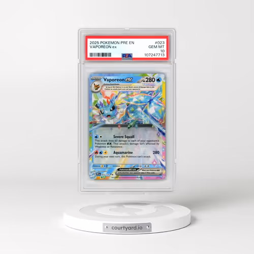 2025 Pokémon Pre EN-Prismatic Evolutions #023 Vaporeon EX - Holo (PSA 10 GEM MINT)