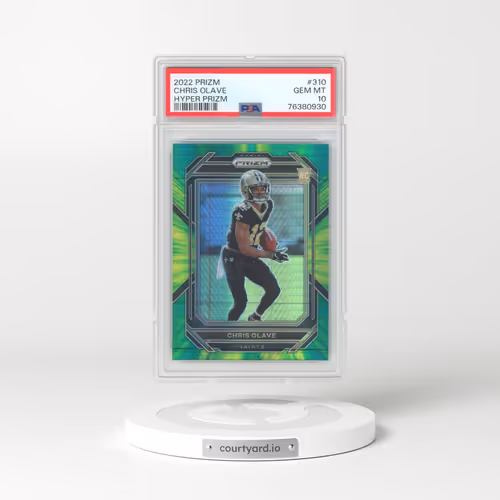2022 Panini Prizm #310 Chris Olave - Hyper Prizm (PSA 10 GEM MINT)