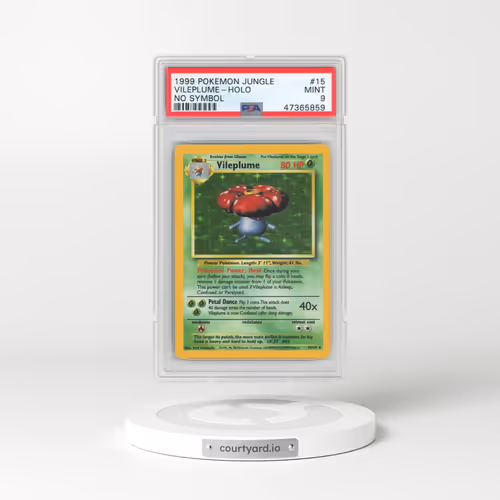 1999 Pokémon Jungle #15 Vileplume - Holo No Symbol (PSA 9 MINT)