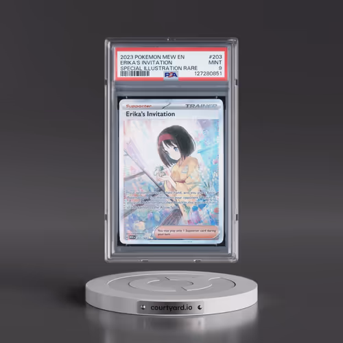 2023 Pokémon Mew EN-151 #203 Erika's Invitation - Special Illustration Rare (PSA 9 MINT)