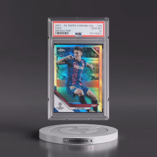 2021 Topps Chrome UEFA Champions League #25 Gavi - Refractor (PSA 10 GEM MINT)