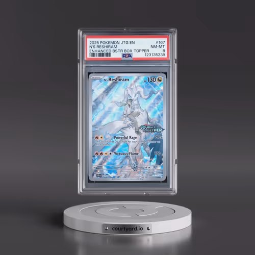 2025 Pokémon Jtg EN-Journey Together #167 N's Reshiram - Enhanced Booster Box Topper (PSA 8 NM-MT)