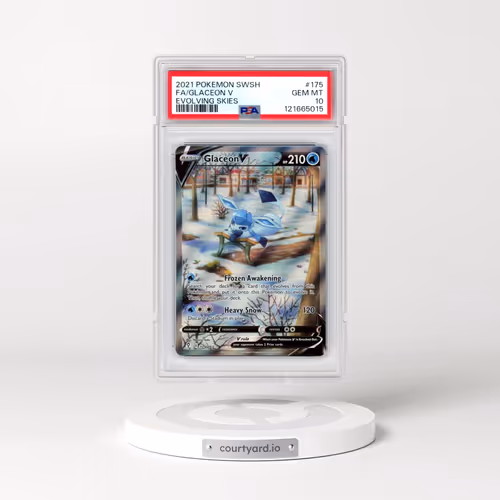 2021 Pokémon Sword & Shield Evolving Skies #175 Glaceon V - Holo Full Art (PSA 10 GEM MINT)
