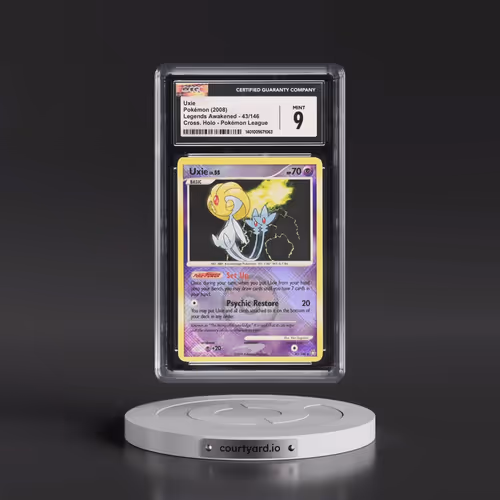 2008 Legends Awakened #43/146 Uxie - Crosshatch Holo (Cross. Holo) Pokémon League (CGC 9 MINT)