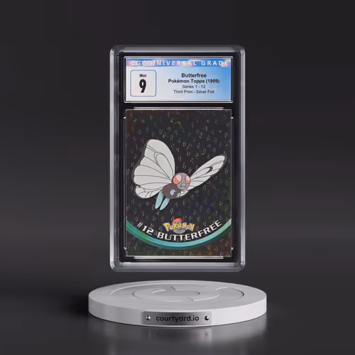 1999 Series 1 (Oval Nintendo Seal) #12 Butterfree - Third Print (Black Logo) Silver Foil (Flames and