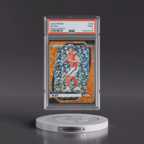 2024 Panini Prizm #309 Bo Nix - Disco Prizm (PSA 9 MINT)