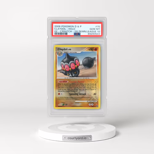 2008 Pokémon Diamond & Pearl Great Encounters #15 Claydol - Holo Crosshatch-2009 Pokemon League (PSA 10 GEM MINT)