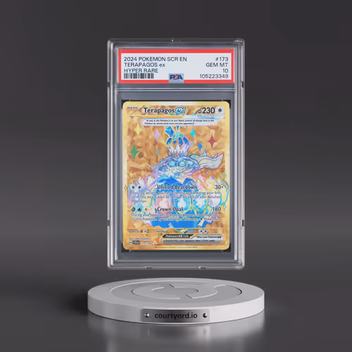 2024 Pokémon Scr EN-Stellar Crown #173 Terapagos EX - Holo Hyper Rare (PSA 10 GEM MINT)