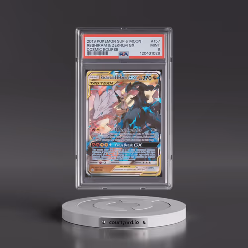 2019 Pokémon Sun & Moon Cosmic Eclipse #157 Reshiram & Zekrom GX - Holo (PSA 9 MINT)