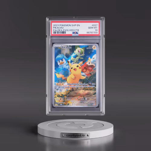 2023 Pokémon Svp EN-SV Black Star Promo #027 Pikachu - Paldea Evolved Elite Trainer Box (PSA 10 GEM
