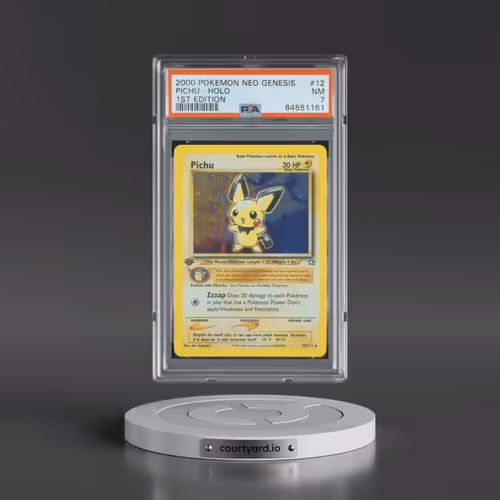 2000 Pokémon Neo Genesis #12 Pichu - 1st Edition Holo (PSA 7 NM)