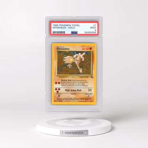 1999 Pokémon Fossil #7 Hitmonlee - Holo (PSA 9 MINT)