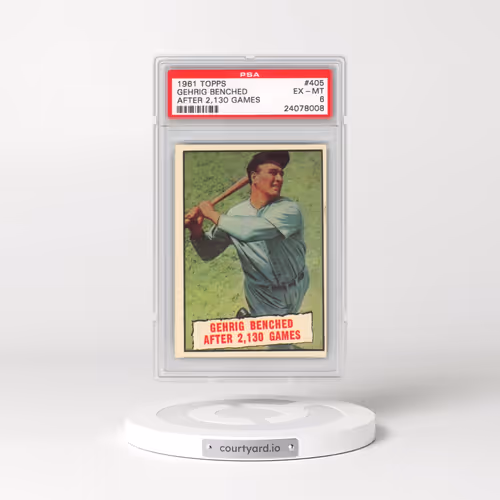 1961 Topps #405 Gehrig Benched - After 2,130 Games (PSA 6 EX-MT)