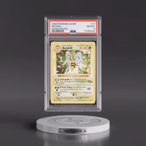 1999 Pokémon Game #17 Beedrill - Shadowless (PSA 8 NM-MT)