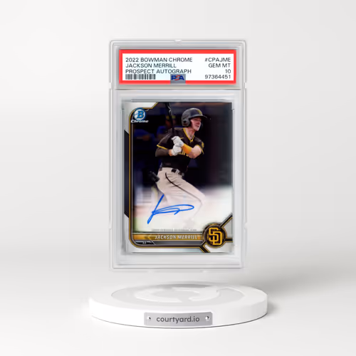 2022 Bowman Chrome Prospect Autographs #CPAJME Jackson Merrill (PSA 10 GEM MINT)