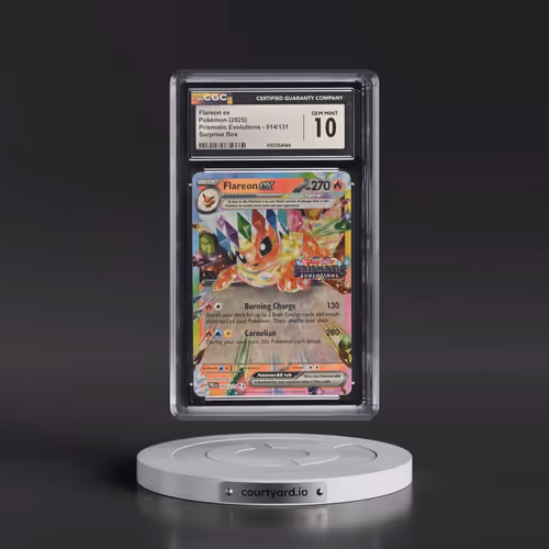 2025 Pokémon Pre EN-Prismatic Evolutions #014 Flareon EX - Holo Surprise Box Exclusive (CGC 10 GEM M