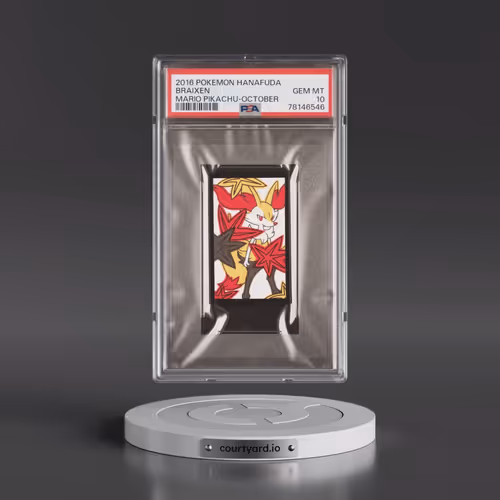 2016 Pokémon Hanafuda Mario Pikachu Braixen - October (PSA 10 GEM MINT)