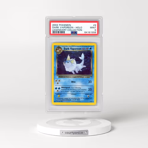 2002 Pokémon Legendary Collection #9 Dark Vaporeon - Holo (PSA 9 MINT)