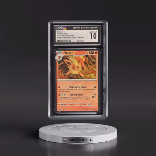 2025 Pokémon Svp EN-SV Black Star Promo #167 Flareon - Prismatic Evolutions Poster Collection (CGC 1