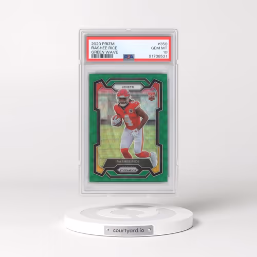 2023 Panini Prizm #350 Rashee Rice - Green Wave (PSA 10 GEM MINT)