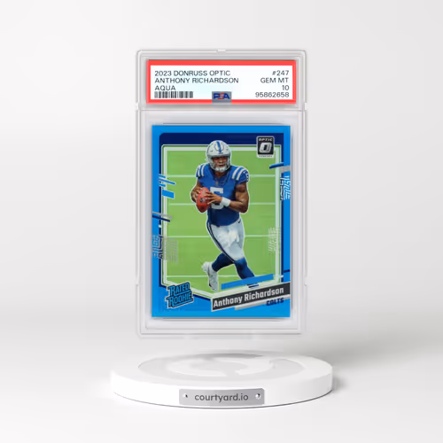 2023 Panini Donruss Optic #247 Anthony Richardson - Aqua (PSA 10 GEM MINT)