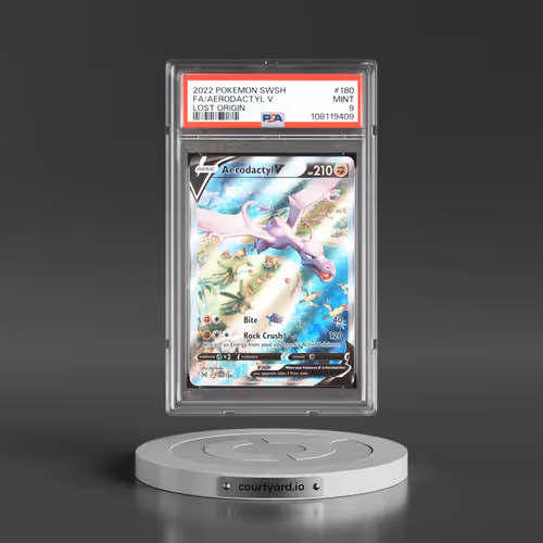 2022 Pokémon Sword & Shield Lost Origin #180 Aerodactyl V - Holo Full Art (PSA 9 MINT)