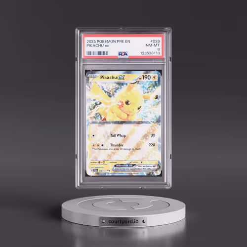 2025 Pokémon Pre EN-Prismatic Evolutions #028 Pikachu EX - Holo (PSA 8 NM-MT)