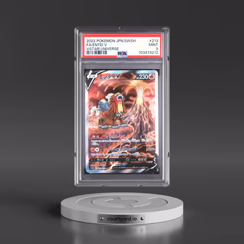 2022 Pokémon Sword & Shield Vstar Universe #213 Entei V - Holo Full Art (PSA 9 MINT)