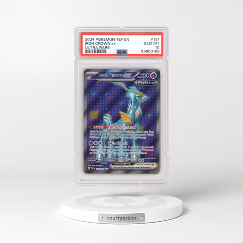 2024 Pokémon Tef EN-Temporal Forces #191 Iron Crown EX - Holo Ultra Rare (PSA 10 GEM MINT)