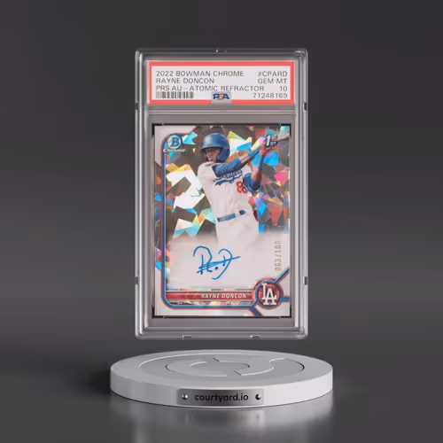 2022 Bowman Chrome Prospect Autographs #CPARD Rayne Doncon - Atomic Refractor (PSA 10 GEM MINT)