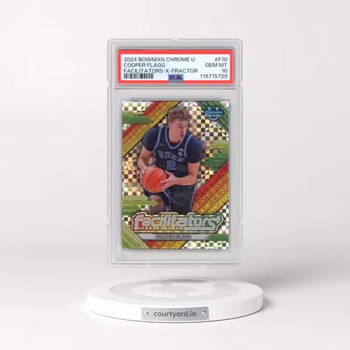 2024 Bowman Chrome University Facilitators #F10 Cooper Flagg - X-Fractor (PSA 10 GEM MINT)