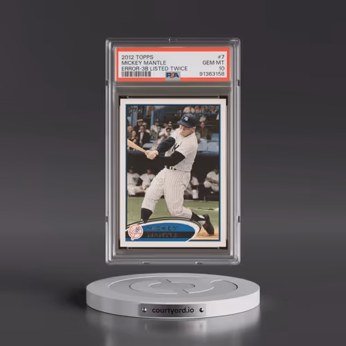2012 Topps #7 Mickey Mantle - Error-3B Listed Twice on Stat Line (PSA 10 GEM MINT)