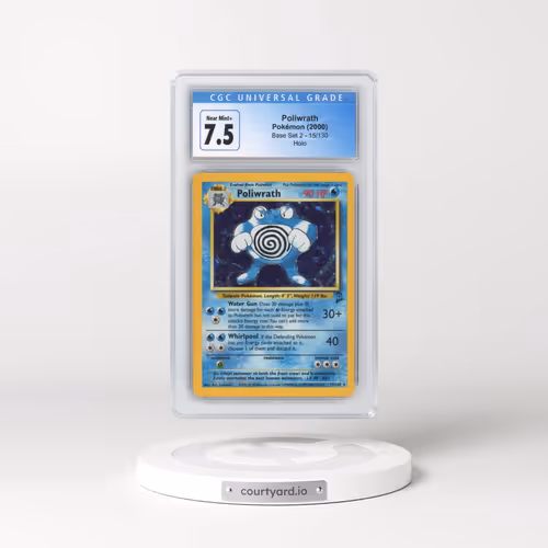 2000 Base Set 2 #15/130 Poliwrath - Holo (CGC 7.5 NM+)