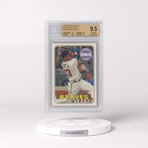 2018 Topps Heritage #580 Ronald Acuna Jr. - Action (BGS 9.5 GEM MINT)