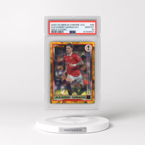 2022-23 Topps Merlin Chrome UEFA Club Competitions #96 Alejandro Garnacho - Gold Atomic Refractor (P