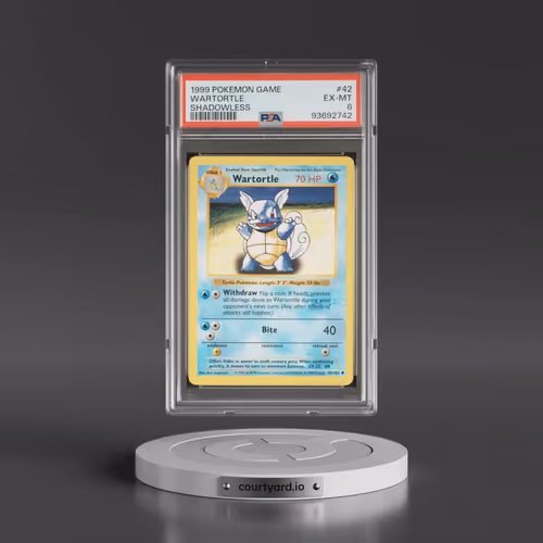 1999 Pokémon Game #42 Wartortle - Shadowless (PSA 6 EX-MT)