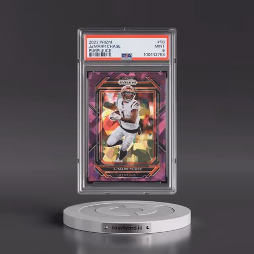 2022 Panini Prizm #58 JA'Marr Chase - Purple Ice (PSA 9 MINT)