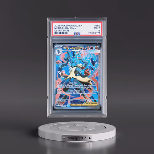 2025 Pokémon Meg EN-Mega Evolution #160 Mega Lucario EX - Holo Ultra Rare (PSA 9 MINT)