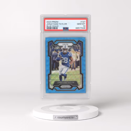 2023 Panini Prizm #127 Jonathan Taylor - Blue Wave (PSA 10 GEM MINT)