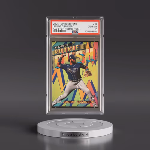2024 Topps Chrome Chrome All Etch Rookie Rush #12 Junior Caminero (PSA 10 GEM MINT)