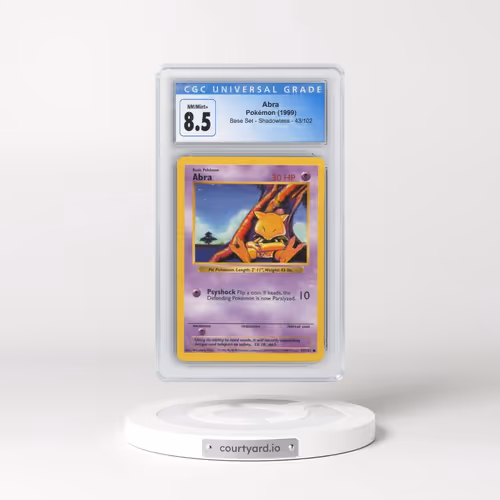 1999 Base Set #43/102 Abra - Shadowless Shadowless (CGC 8.5 NM-MT+)